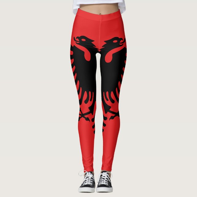 Flagga i Albanien Leggings (Framsida)