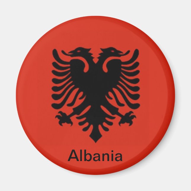 Flagga i Albanien Magnet (Framsidan)