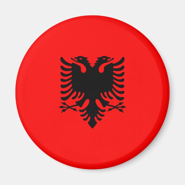 Flagga i Albanien Magnet (Framsidan)