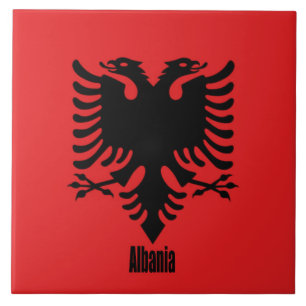 Flagga i Albanien, märkt Kakelplatta