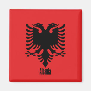 Flagga i Albanien, märkt. Magnet