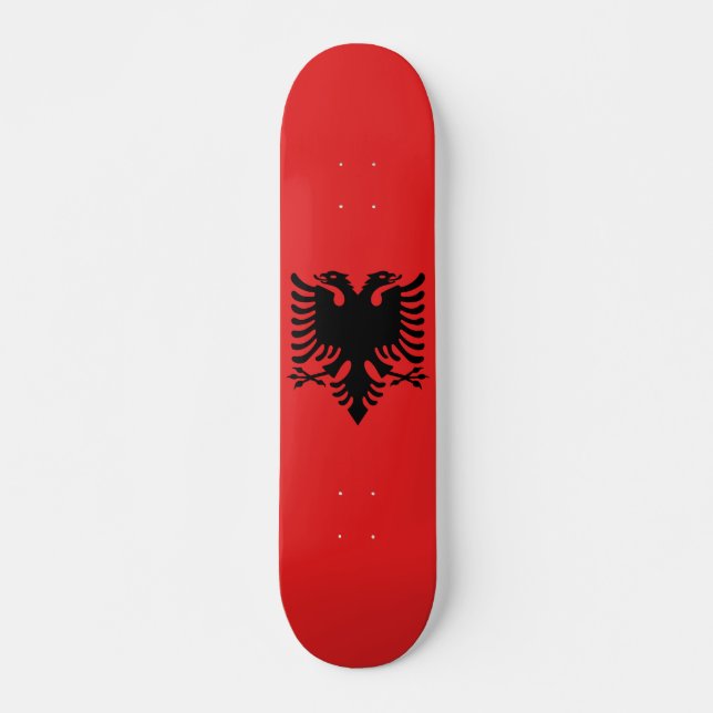 Flagga i Albanien Mini Skateboard Bräda 18,5 Cm (Framsida)