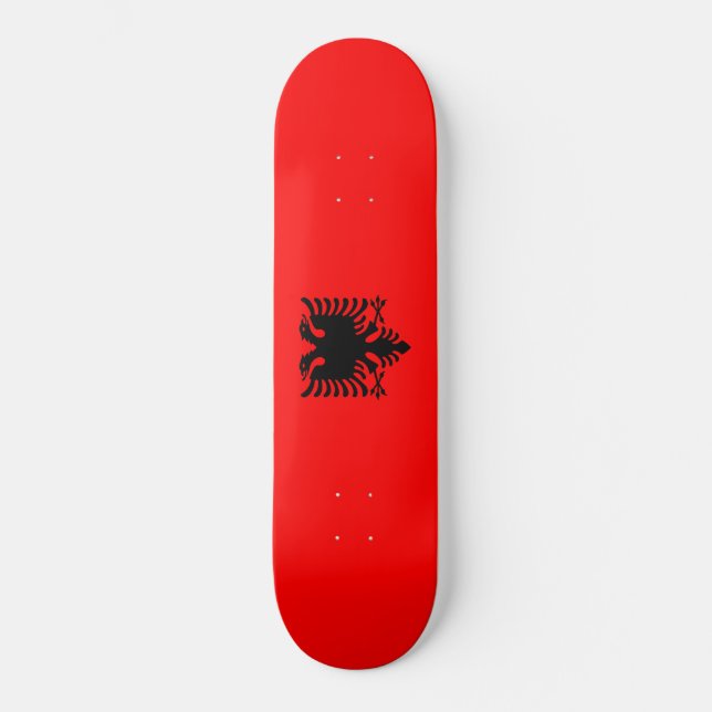 Flagga i Albanien Mini Skateboard Bräda 18,5 Cm (Framsida)