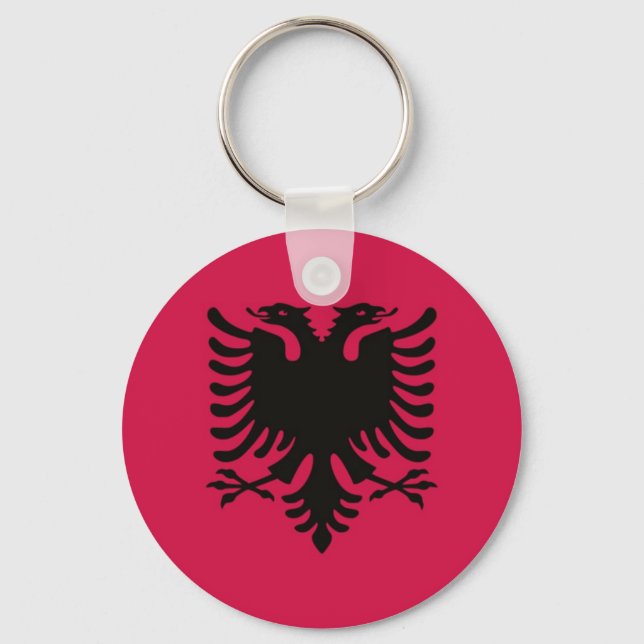 Flagga i Albanien Nyckelring (Framsida)