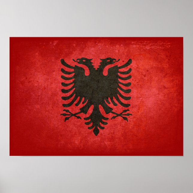 Flagga i Albanien Poster (Framsidan)