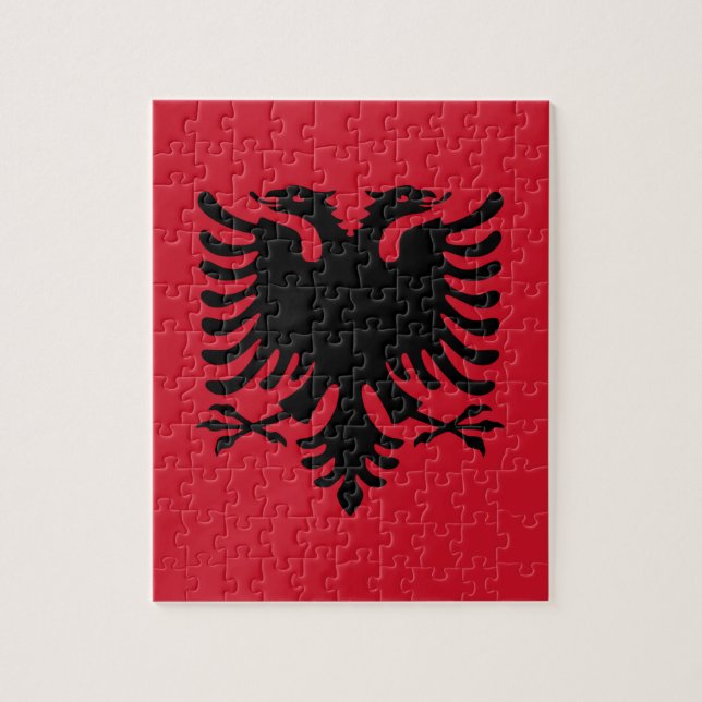 Flagga i Albanien Pussel (Vertikal)
