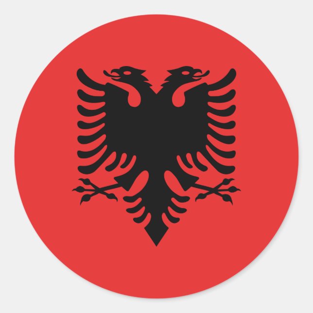 Flagga i Albanien Runt Klistermärke (Framsida)