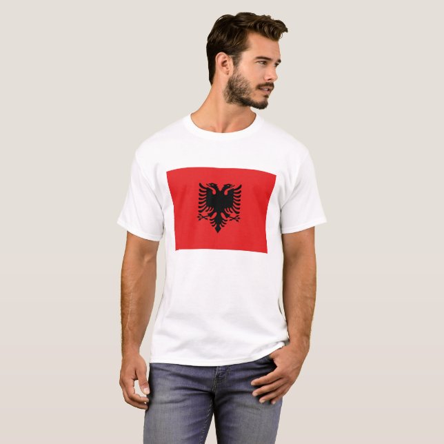 Flagga i Albanien T Shirt (Hel framsida)