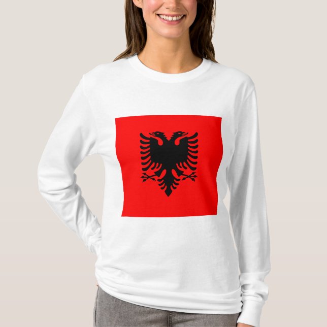 Flagga i Albanien T Shirt (Framsida)