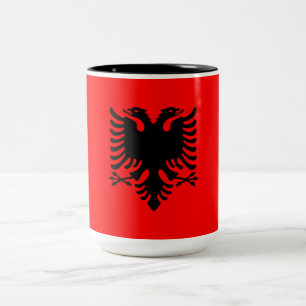 Flagga i Albanien Två-Tonad Mugg