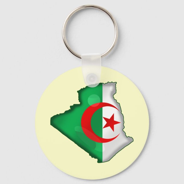 Flagga i Algeriet för algerier i hela världen Nyckelring (Framsida)