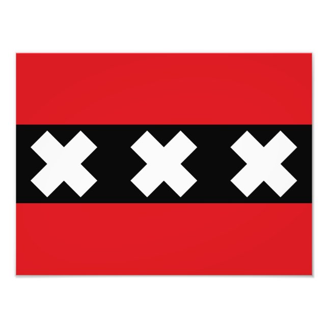 Flagga i Amsterdam Fototryck (Framsidan)