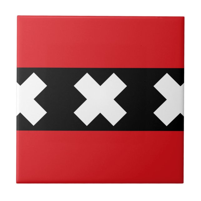 Flagga i Amsterdam Kakelplatta (Framsidan)