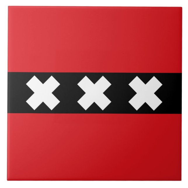 Flagga i Amsterdam Kakelplatta (Framsidan)