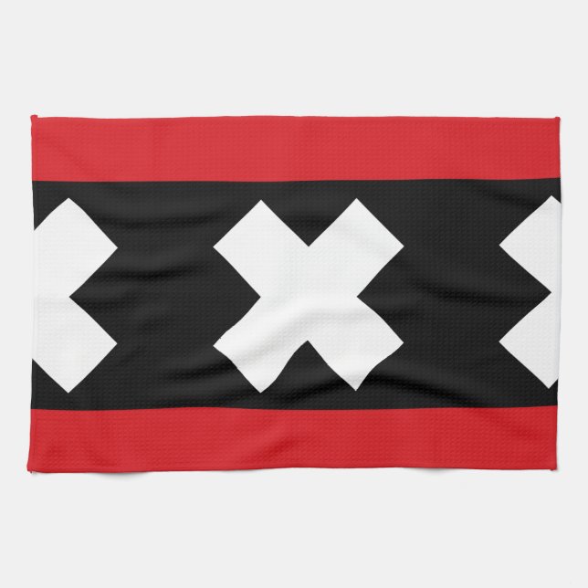 Flagga i Amsterdam Kökshandduk (Horisontell)