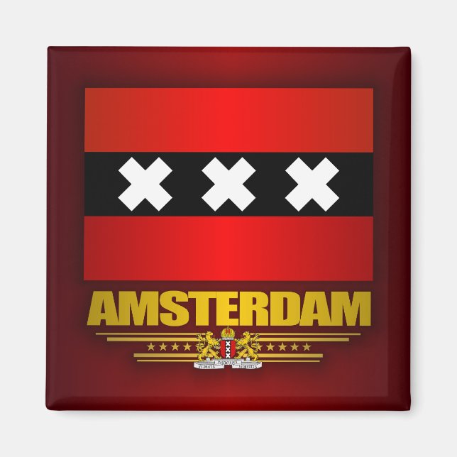 Flagga i Amsterdam Magnet (Framsidan)