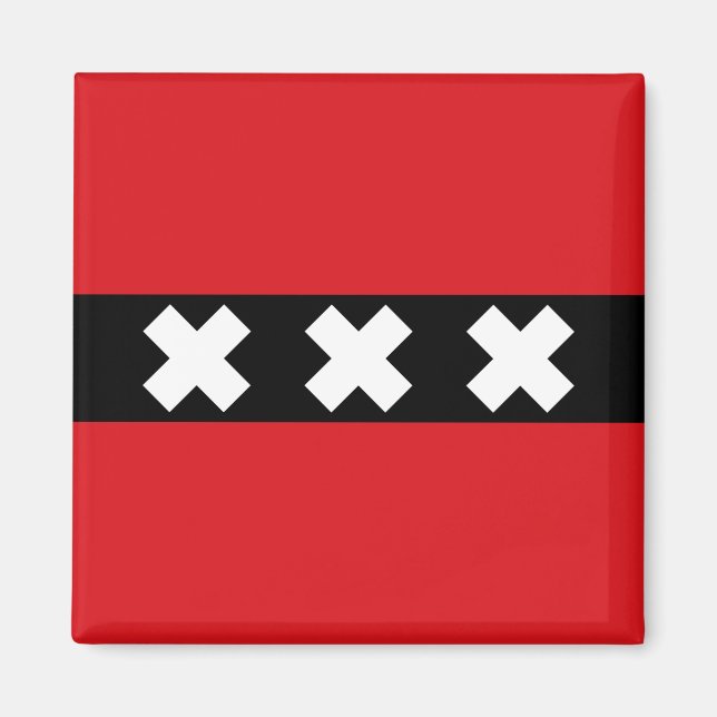 Flagga i Amsterdam Magnet (Framsidan)