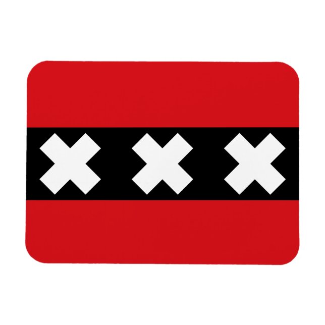 Flagga i Amsterdam Magnet (Horisontell)