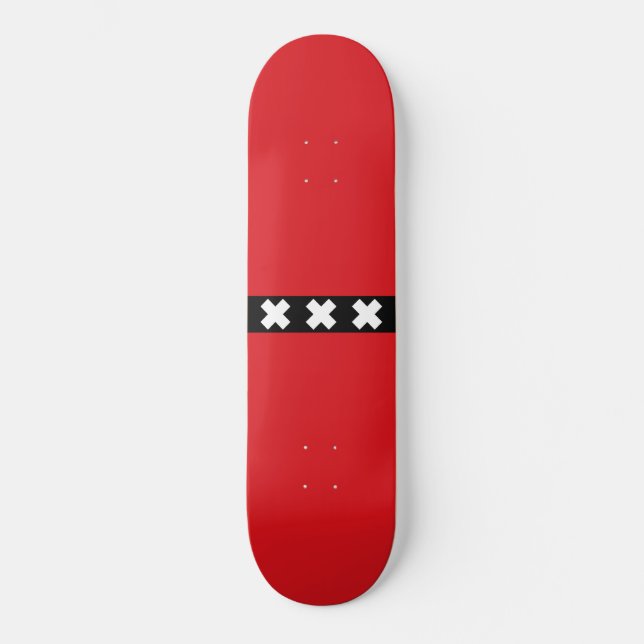 Flagga i Amsterdam Mini Skateboard Bräda 18,5 Cm (Framsida)