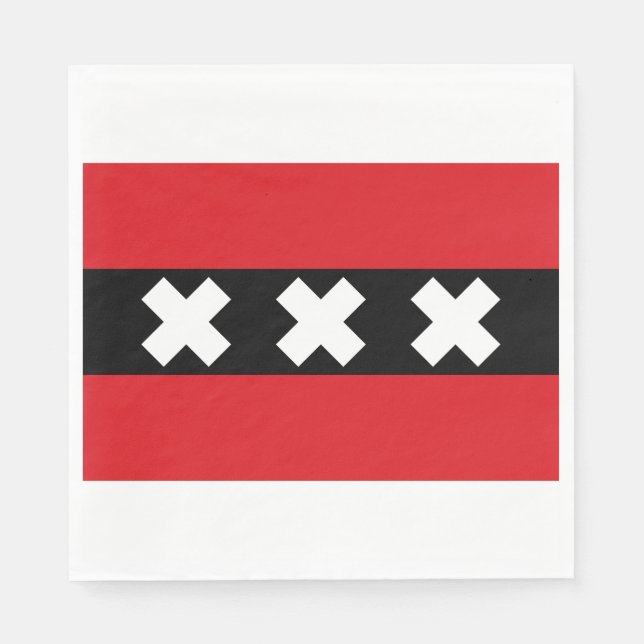 Flagga i Amsterdam Pappersservett (Framsidan)