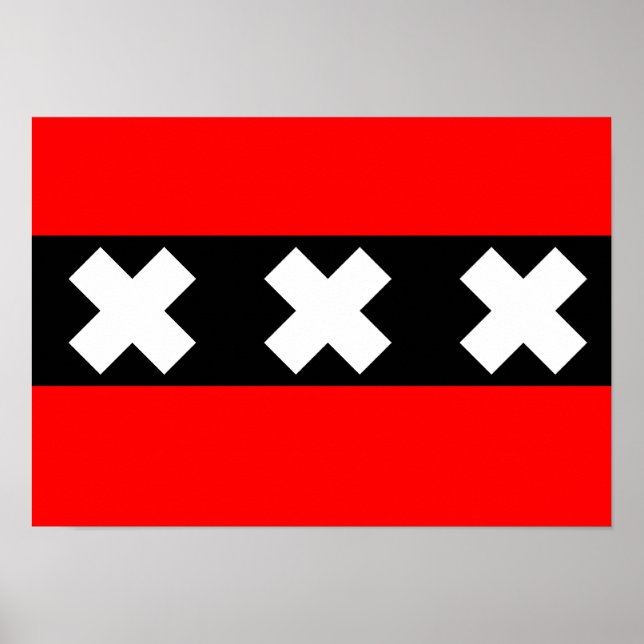 Flagga i Amsterdam Poster (Framsidan)