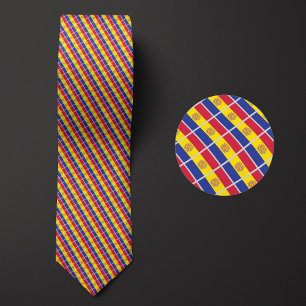 Flagga i Andorra Mönster Slips