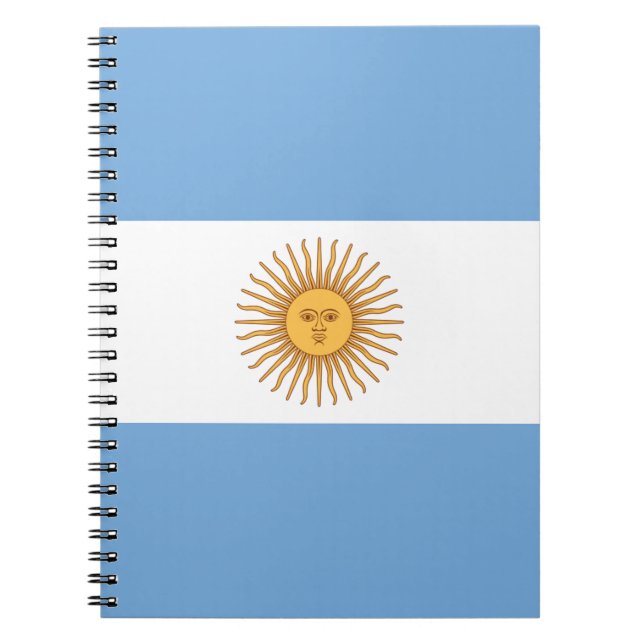Flagga i Argentina Anteckningsbok Med Spiral (Framsidan)