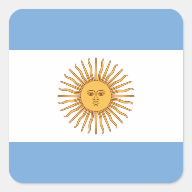 Flagga i Argentina Fyrkantigt Klistermärke (Framsida)