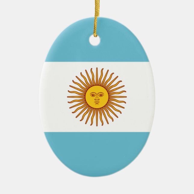 Flagga i Argentina Julgransprydnad Keramik (Framsidan)