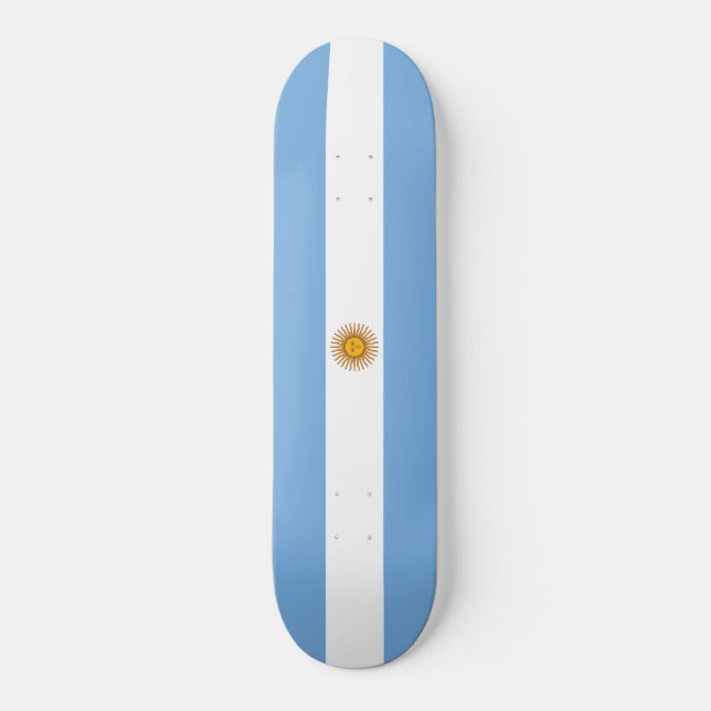 Flagga i Argentina Mini Skateboard Bräda 18,5 Cm (Framsida)