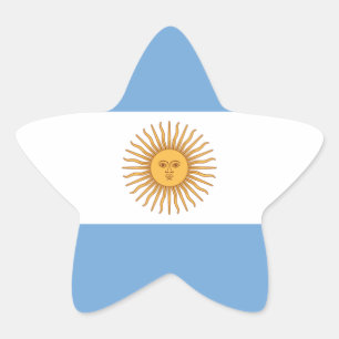 Flagga i Argentina Stjärnformat Klistermärke