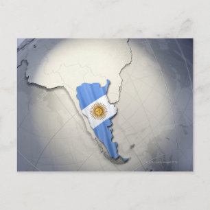 Flagga i Argentina Vykort