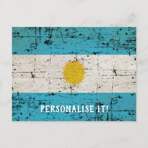 Flagga i Argentina Vykort