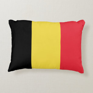 Flagga i Belgien anpassad design Prydnadskudde