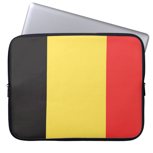 Flagga i Belgien Laptop Fodral (Framsidan)
