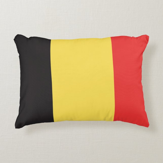 Flagga i Belgien Prydnadskudde (Framsidan)