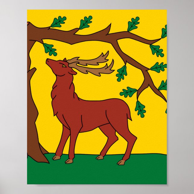 Flagga i Berkshire (Förenade kungariket) Poster (Framsidan)