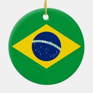 Flagga i Brasilien Julgransprydnad Keramik