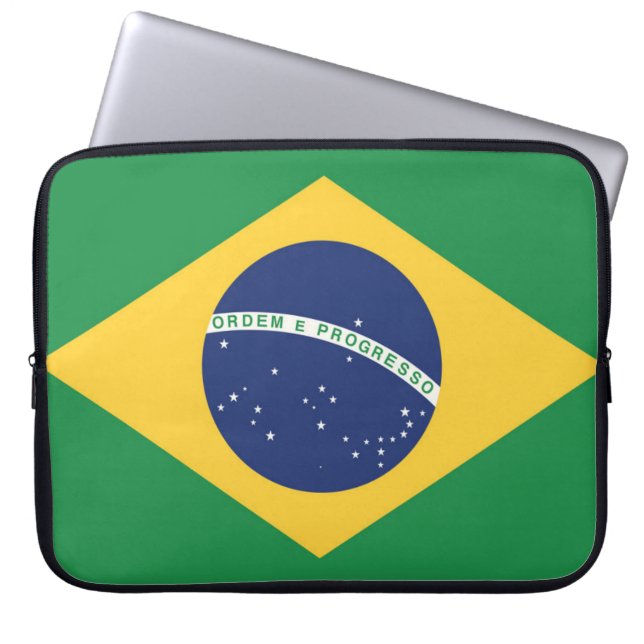Flagga i Brasilien Laptop Fodral (Framsidan)