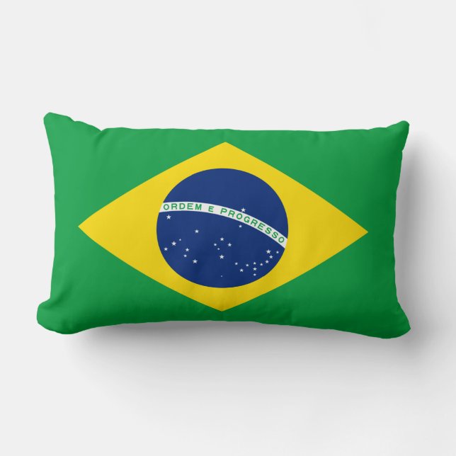 Flagga i Brasilien Lumbarkudde (Framsida)