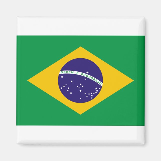 Flagga i Brasilien Magnet (Framsidan)