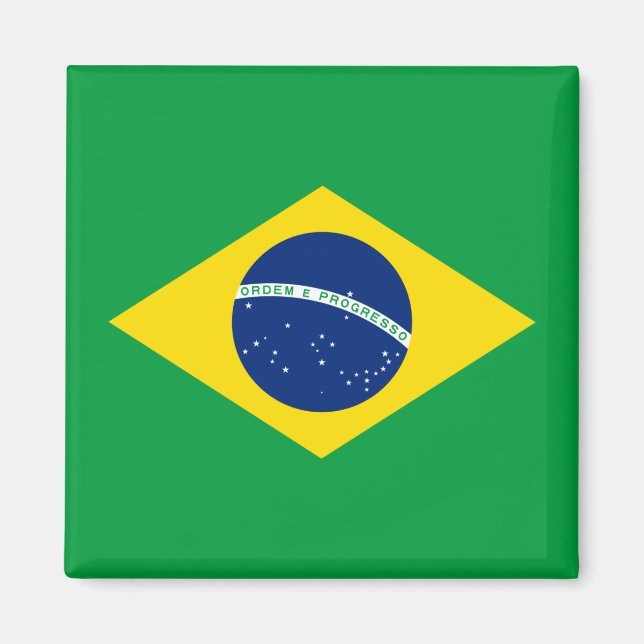 Flagga i Brasilien Magnet (Framsidan)