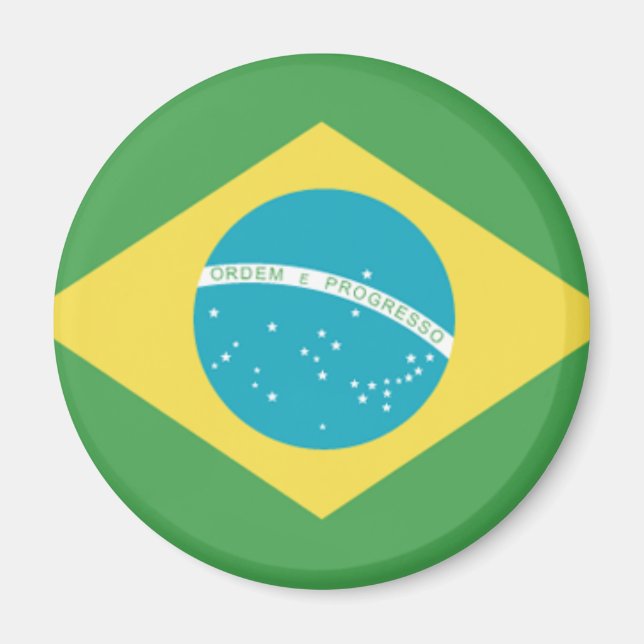 Flagga i Brasilien Magnet (Framsidan)