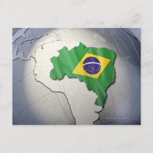 Flagga i Brasilien Vykort