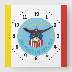 Flagga i Columbus, Ohio Square Wall Clock Fyrkantig Klocka