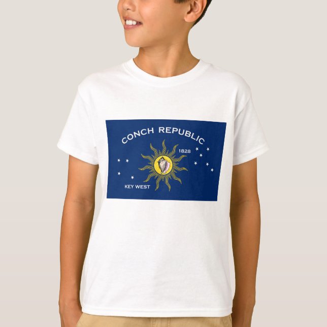Flagga i Conch, Flagga i Nyckel Väster T Shirt (Framsida)
