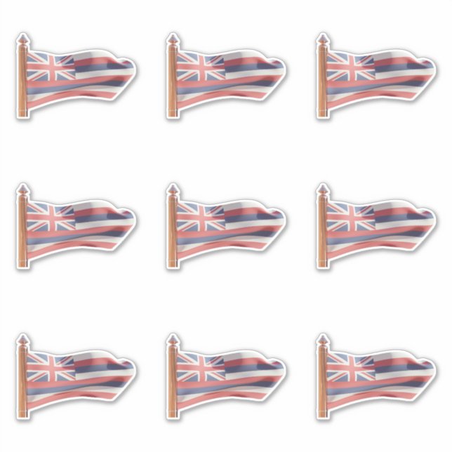 Flagga i delstaten Hawaii Klistermärken (Framsida)