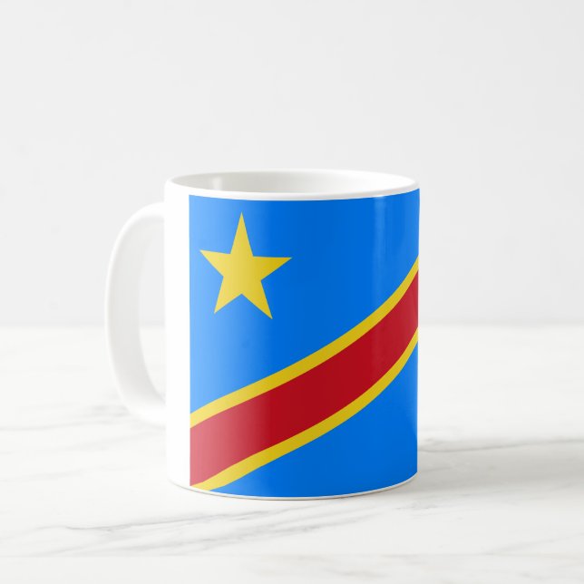Flagga i Demokratiska republiken Kongo Kaffemugg (Framsida vänster)