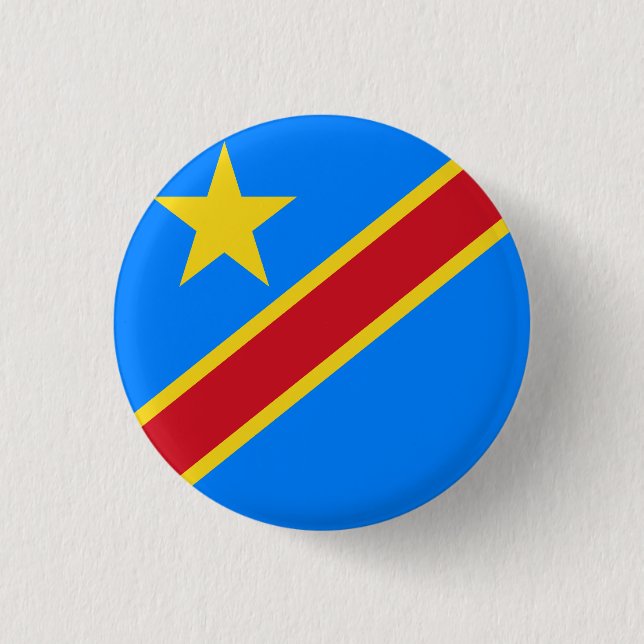 Flagga i Demokratiska republiken Kongo Knapp (Framsida)