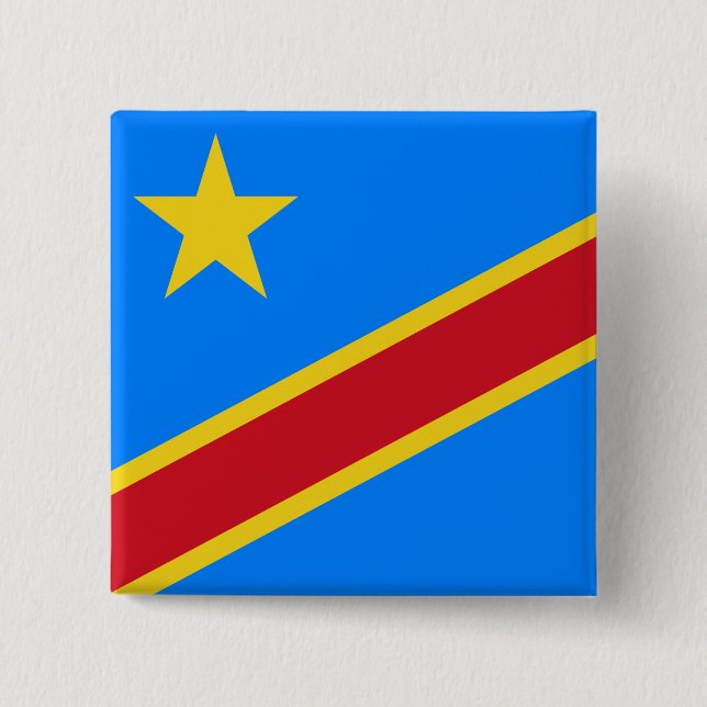 Flagga i Demokratiska republiken Kongo Knapp (Framsida)